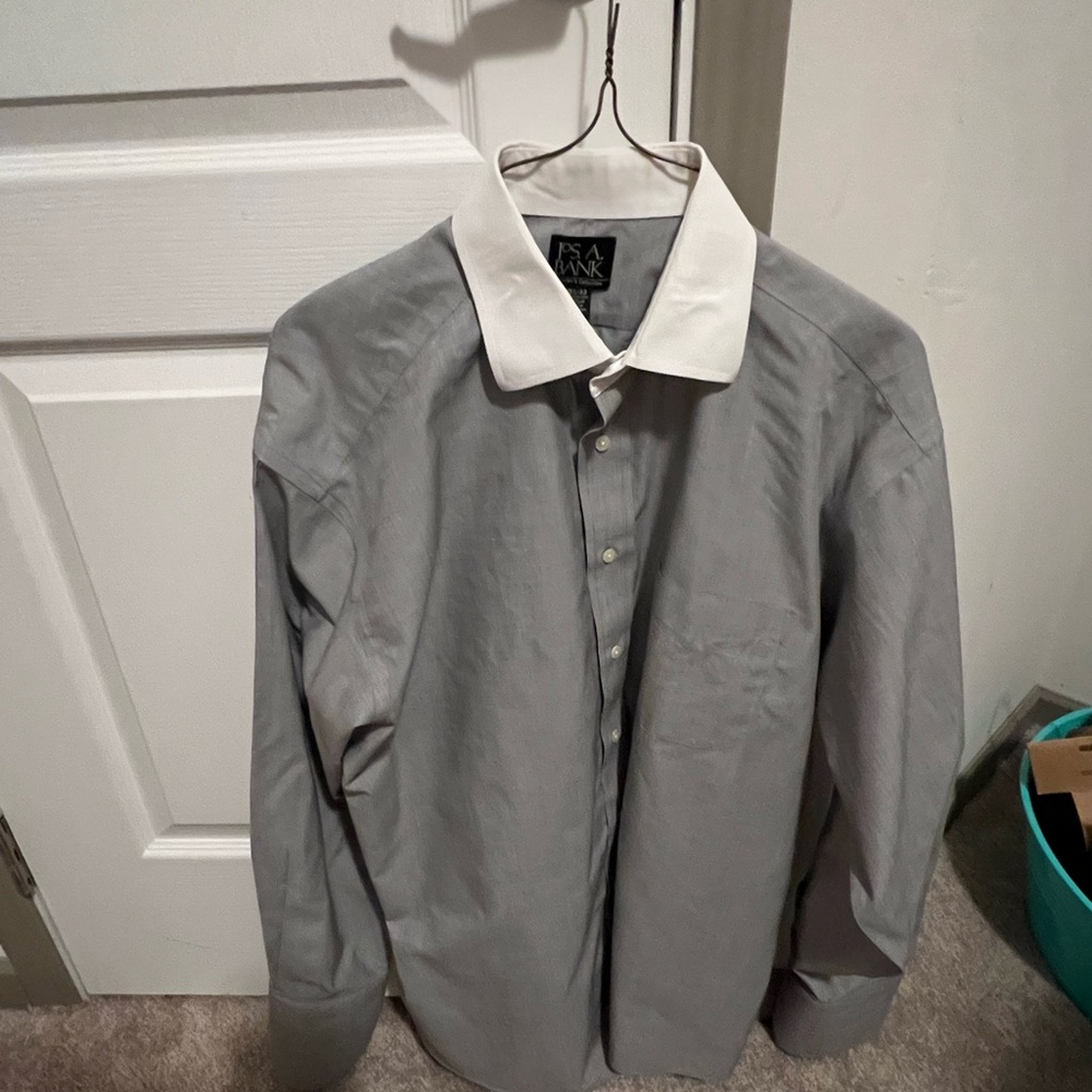 Jos. A. Bank Gray Shirt with White Collar